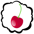bing cherry in a thought bubble logo