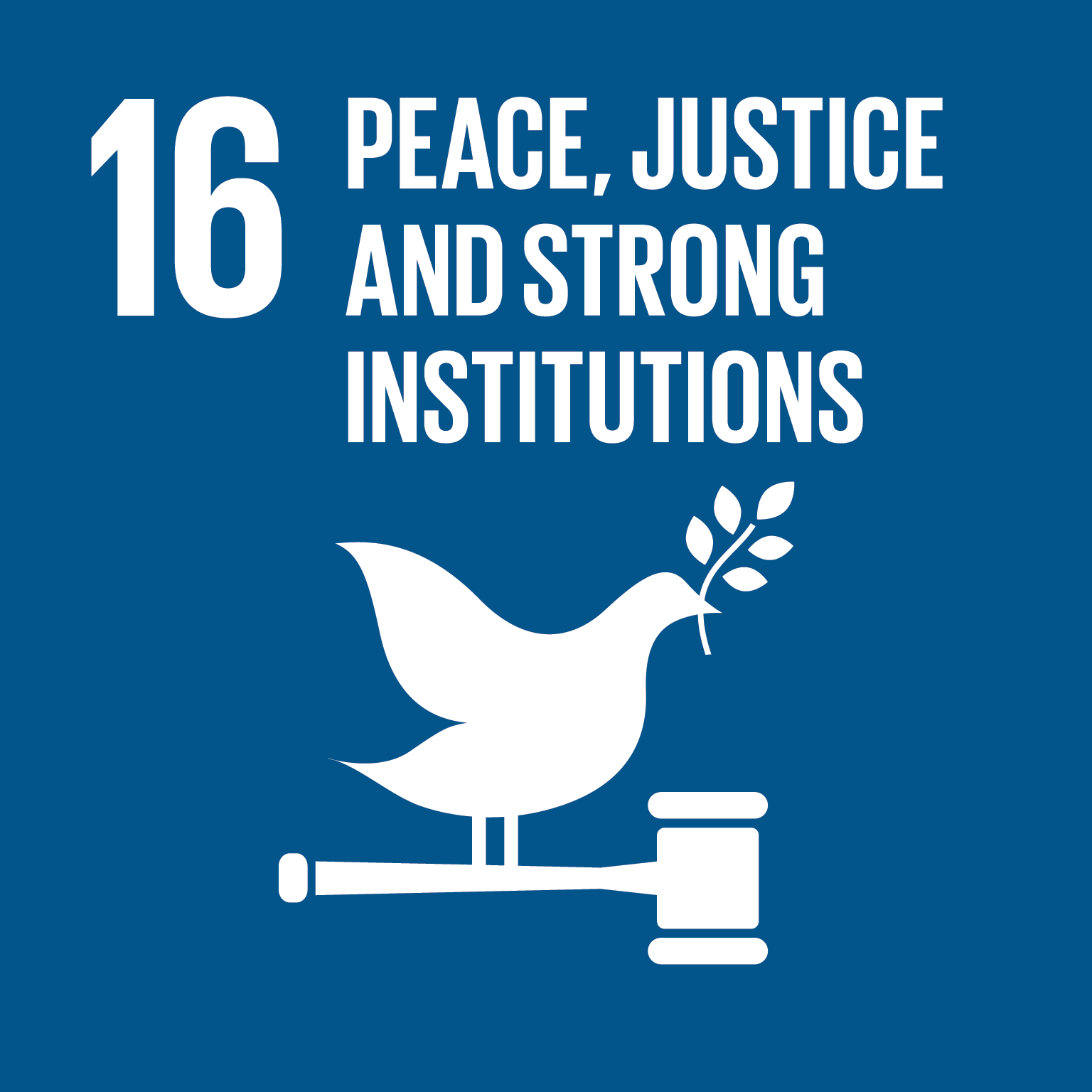 icon for Goal 16 - Promote peaceful and inclusive societies for sustainable development, provide access to justice for all and build effective, accountable and inclusive institutions at all levels