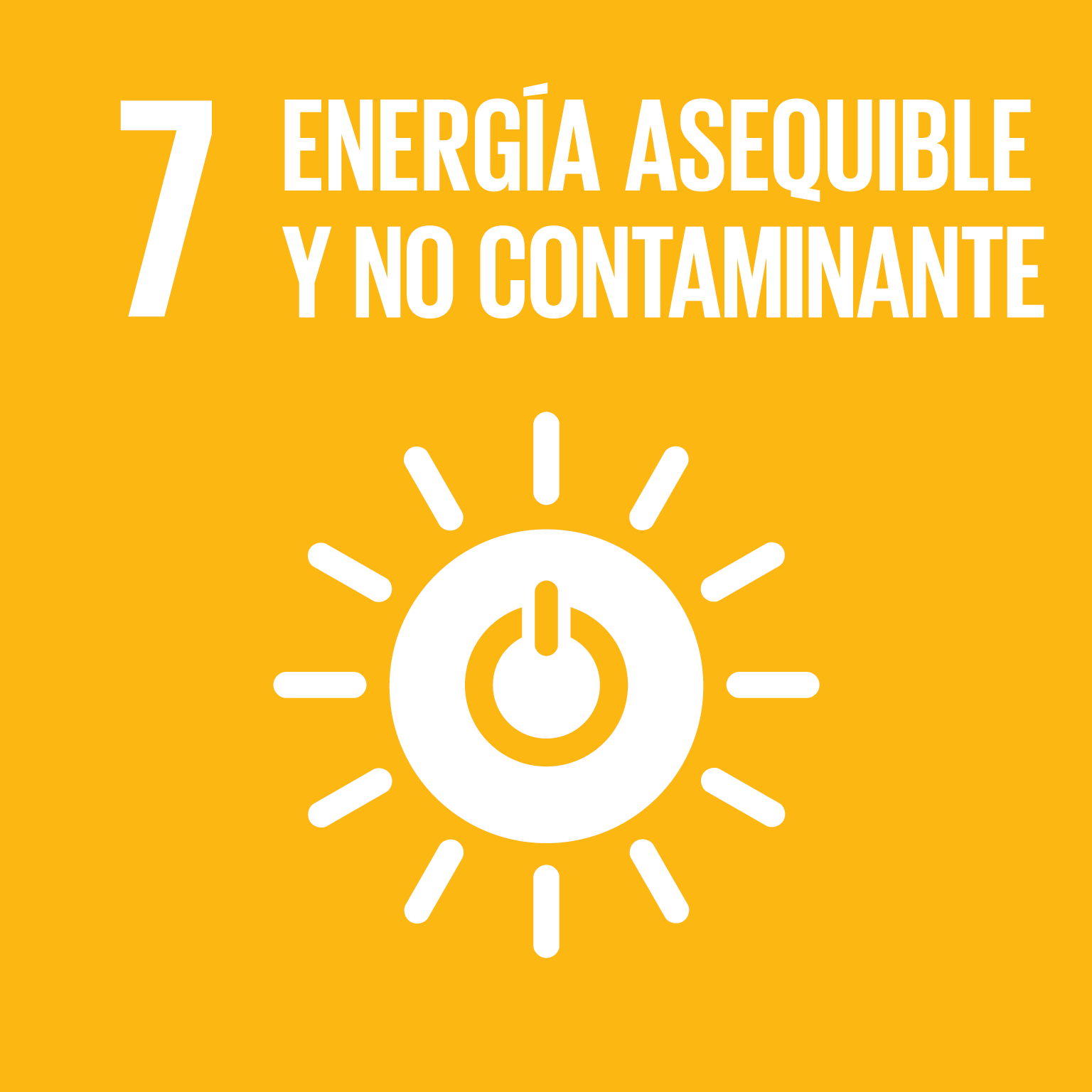 icon for Goal 7 - Garantizar el acceso a una energía asequible, fiable, sostenible y moderna para todos